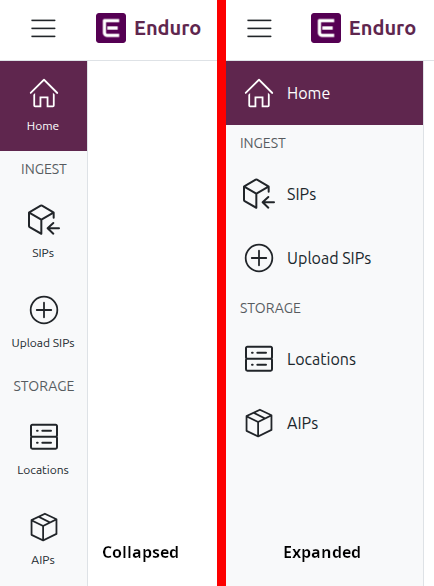 Navbar states