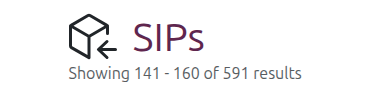 The SIP results count shown beneath the page title