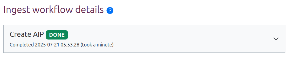 The Workflow details header, collapsed